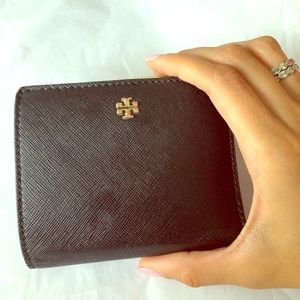 Black Tory Burch fold wallet